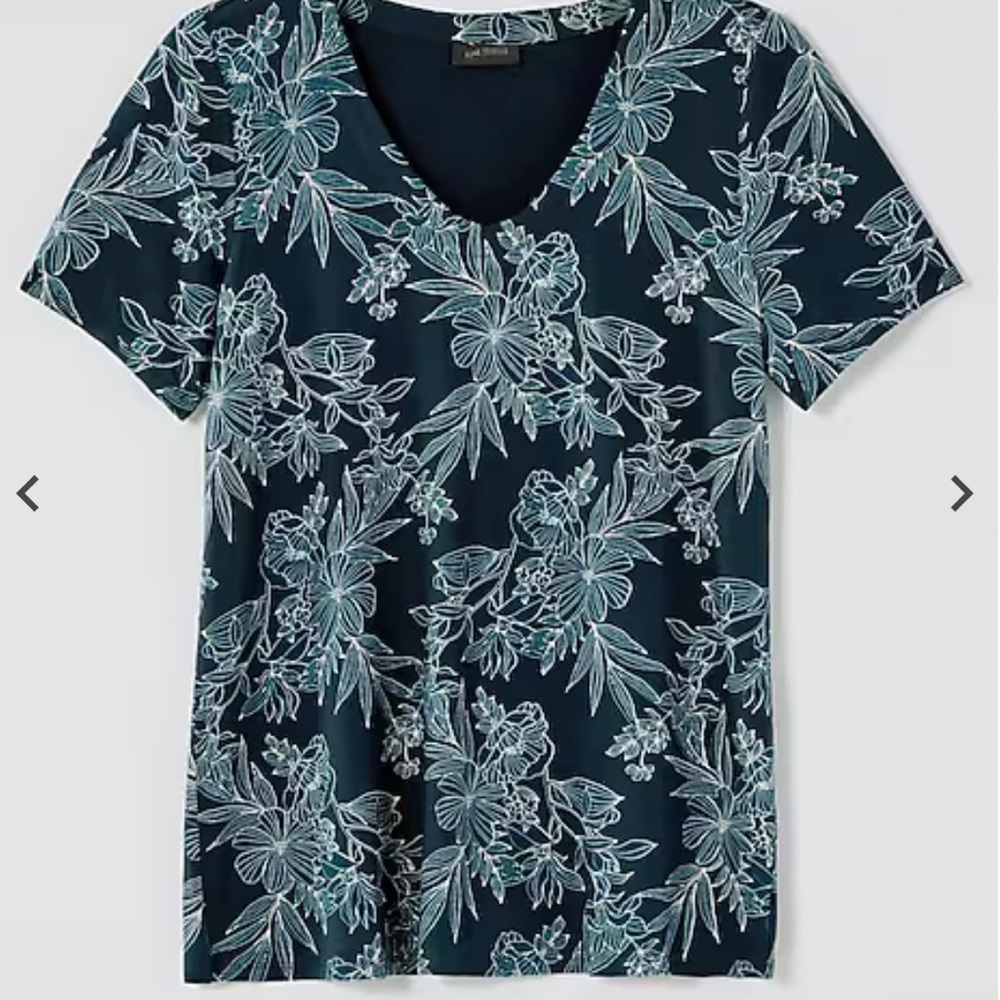 J.Jill Wearever Teal Soft-V-Neck Tee